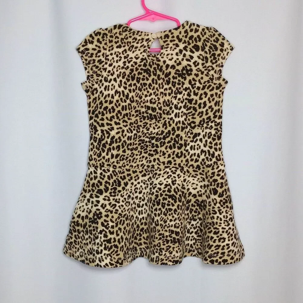 Gymboree Leopard Mini Dress Animal Print Short Cap Slve Stretch Toddler Girls 5